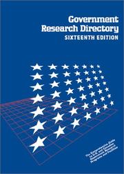 Cover of: Government Research Directory by Alan Hedblad