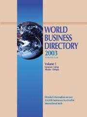 Cover of: World Business Directory 2003 (World Business Directory)