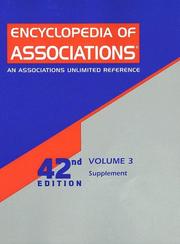 Cover of: Encyclopedia of Associations Supplement for Volume 3 (Encyclopedia of Associations: National Vol. 3 (Supplement))