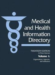 Cover of: Medical And Health Information Directory by Donna Batten, Donna Batten