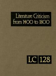 Literature criticism from 1400 to 1800 by Thomas J. Schoenberg, Lawrence J. Trudeau