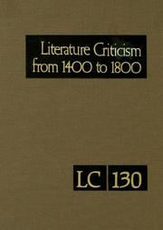 Literature criticism from 1400 to 1800 by Thomas J. Schoenberg, Lawrence J. Trudeau