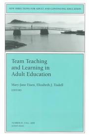Cover of: Team Teaching and Learning in Adult Education by Mary-Jane Eisen, Elizabeth J. Tisdell