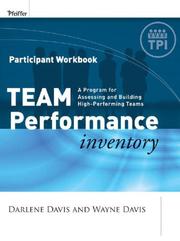 Cover of: Team Performance Inventory, Participant Workbook