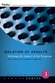 Cover of: Isolation of Results by Jack J. Phillips, Bruce C. Aaron