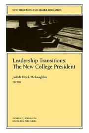 Cover of: Leadership Transitions by Judith Block McLaughlin