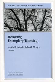 Cover of: Honoring Exemplary Teaching by Marilla D. Svinicki, Robert J. Menges
