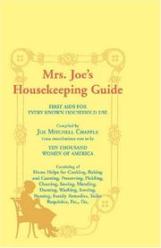 Cover of: Mrs. Joes Housekeeping Guide by Joe Mitchell Chapple