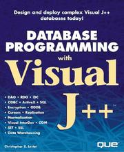 Cover of: Database Programming With Visual J++ by Christopher S. Lester, Daniel Brookshier, Randy Curnutt, Loren D. Eidahl, Nelson Howell, Stephen Wynkoop