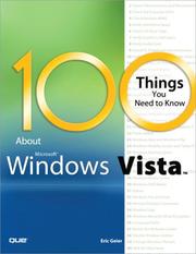 Cover of: 100 Things You Need to Know about Microsoft Windows Vista