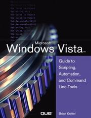 Cover of: Windows Vista Guide to Scripting, Automation, and Command Line Tools