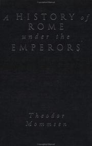 Cover of: A history of Rome under the emperors by Theodor Mommsen