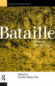 Cover of: Bataille: Writing the Sacred (Warwick Studies in European Philosophy)