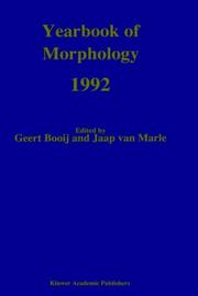 Cover of: Yearbook of Morphology 1992: Theme: The Nature of Morphological Rules (Yearbook of Morphology)