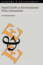 Cover of: Import Tariffs as Environmental Policy Instruments