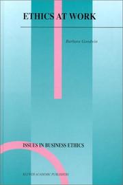 Cover of: Ethics at Work (Issues in Business Ethics Volume 16)
