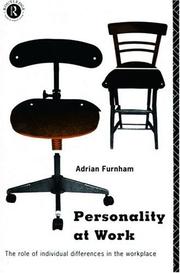 Cover of: Personality At Work by Furnham, Adrian., Furnham, Adrian.