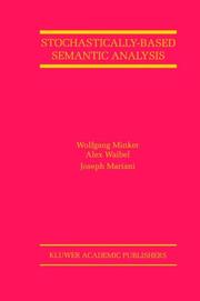 Cover of: Stochastically-Based Semantic Analysis (The Springer International Series in Engineering and Computer Science) by Wolfgang Minker, Alex Waibel, Joseph Mariani