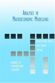 Cover of: Analyses in Macroeconomic Modelling (ADVANCES IN COMPUTATIONAL ECONOMICS Volume 12) (Advances in Computational Economics)