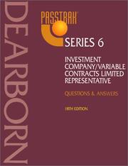 Cover of: Passtrak Series 6 Investment Company/Variable Contracts Limited Representative  by Dearborn Financial Institute