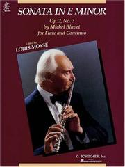 Cover of: Sonata in E Minor, Opus 2 No. 3: For Flute (Louis Moyse Flute Collection)