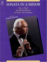 Cover of: Sonata Number 6 in a Minor: For Flute (Louis Moyse Flute Collection)