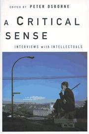 Cover of: A Critical Sense: Interviews with Intellectuals