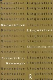 Cover of: Generative linguistics by Frederick J. Newmeyer