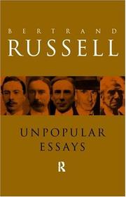Cover of: Unpopular essays
