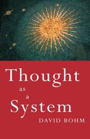Cover of: Thought as a system by David Bohm
