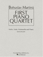 Cover of: First Piano Quartet by Bohuslav Martinů