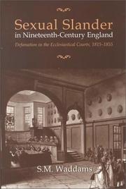 Sexual Slander in Nineteenth-Century England by S.M. Waddams