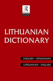 Cover of: Lithuanian dictionary: English-Lithuanian, Lithuanian-English