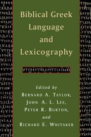Cover of: Biblical Greek Language and Lexicography | 