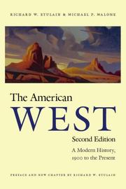 Cover of: The American West, Second Edition by Richard W. Etulain, Michael P. Malone