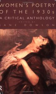 Women's Poetry of the 1930s by Jane Dowson