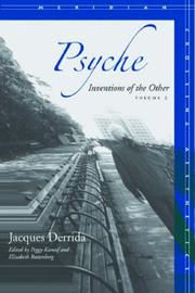 Cover of: Psyche: Inventions of the Other, Volume II (Meridian: Crossing Aesthetics) by Jacques Derrida