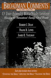 Cover of: Broadman Comments by Robert J. Dean, James E. Taulman, Frank Lewis