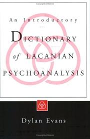 An introductory dictionary of Lacanian psychoanalysis by Dylan Evans