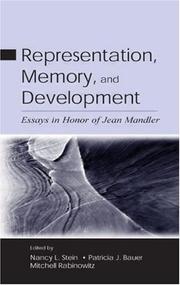 Cover of: Representation, Memory, and Development: Essays in Honor of Jean Mandler