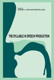Cover of The syllable in speech production