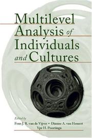 Multilevel analysis of individuals and cultures by Fons J. R. van de Vijver