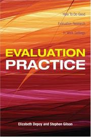 Cover of: Evaluation Practice by Elizabeth DePoy, Stephen French Gilson