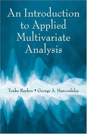 Introduction to applied multivariate analysis by Tenko Raykov, George A. Marcoulides