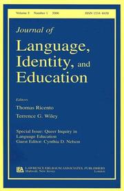 Cover of: Queer Inquiry in Language Education: A Special Issue of the Journal of Language, Identity, and Education (Special Issue of "Journal of Language, Identity, & Education")