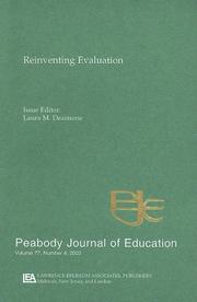 Cover of: Reevaluating Evaluation: A Special Issue of peabody Journal of Education (Peabody Journal of Education, Volume 77, Number 4, 2002)