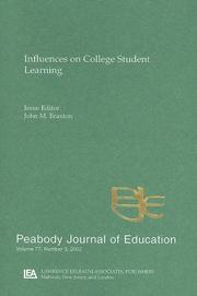 Cover of: Influences on College Student Learning by John M. Braxton
