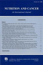 Cover of: Selenium and Cancer: Larry C. Clark Memorial Issue: A Special Issue of Nutrition and Cancer (Nutrition and Cancer : An International Journal, Volume 40, Number 1, 2001)