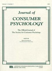 Cover of: Methodological and Statistical Concerns of the Experimental Behavioral Researcher: A Special Double Issue of the journal of Consumer Psychology