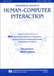 Cover of: Www Usability: A Special Issue of the international Journal of Human-computer Interaction (International Journey of Human-Computer Interaction)